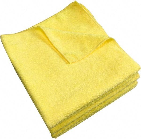 PRO-SOURCE - Dry Microfiber Wipes - Packet, 16" x 16" Sheet Size, Yellow - Top Tool & Supply