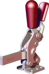 De-Sta-Co - 607 Lb Holding Capacity, Vertical Handle, Manual Hold Down Toggle Clamp - 66° Handle Movement, 75° Bar Opening, Solid Bar, Flanged Base, Carbon Steel - Top Tool & Supply