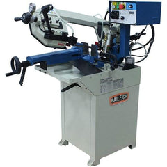 Baileigh - 8.26 x 6.69" Max Capacity, Manual Geared Head Horizontal Bandsaw - 66 to 280 SFPM Blade Speed, 110 Volts, 0 to 60°, 1 hp, 1 Phase - Top Tool & Supply