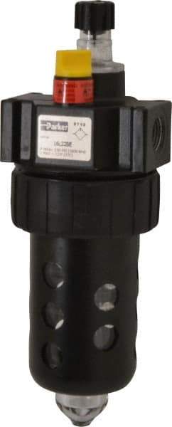 Parker - 3/8" NPT, 150 Max psi Intermediate Micro Mist Lubricator - Polycarbonate Bowl with Sight Glass, Zinc Body, 60 CFM, 125°F Max Temp, 2.81" Wide x 7.82" High - Top Tool & Supply