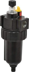 Parker - 3/8" NPT, 250 Max psi Intermediate Micro Mist Lubricator - Metal Bowl with Sight Glass, Zinc Body, 60 CFM, 175°F Max Temp, 2.81" Wide x 7.82" High - Top Tool & Supply