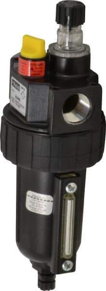 Parker - 1/2" NPT, 250 Max psi Intermediate Micro Mist Lubricator - Metal Bowl with Sight Glass, Zinc Body, 90 CFM, 175°F Max Temp, 2.81" Wide x 7.82" High - Top Tool & Supply