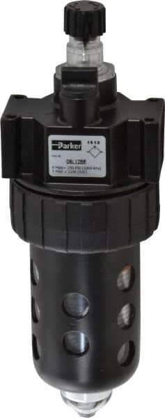 Parker - 1/4" NPT, 150 Max psi Intermediate Mist Lubricator - Polycarbonate Bowl with Sight Glass, Zinc Body, 40 CFM, 125°F Max Temp, 2.81" Wide x 7.82" High - Top Tool & Supply