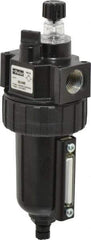 Parker - 1/2" NPT, 250 Max psi Intermediate Mist Lubricator - Metal Bowl with Sight Glass, Zinc Body, 90 CFM, 175°F Max Temp, 2.81" Wide x 7.82" High - Top Tool & Supply