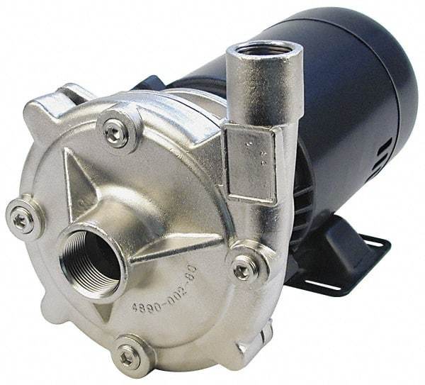 Pentair - ODP Motor, 208-230/460 Volt, 3 Phase, 1/2 HP, Stainless Steel Straight Pump - 1-1/4 Inch Inlet, 1 Inch Outlet, 82 Max Head psi, Stainless Steel Impeller, Viton Seal, 82 Ft. Shut Off - Top Tool & Supply