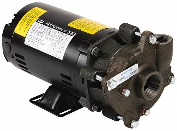 Pentair - ODP Motor, 208-230/460 Volt, 3 Phase, 1/2 HP, Cast Iron Straight Pump - 1-1/4 Inch Inlet, 1 Inch Outlet, 42 Max Head psi, Bronze Impeller, Cast Iron Shaft, Buna-N Seal, 42 Ft. Shut Off - Top Tool & Supply