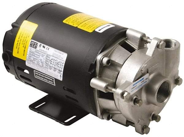 Pentair - ODP Motor, 208-230/460 Volt, 3 Phase, 1/2 HP, Stainless Steel Straight Pump - 1-1/4 Inch Inlet, 1 Inch Outlet, 42 Max Head psi, Stainless Steel Impeller, Viton Seal, 42 Ft. Shut Off - Top Tool & Supply