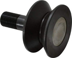 Accurate Bushing - 2-1/2" Roller Diam x 1-5/16" Width, 3/4" Stud Diam x 1-3/4" Length, V Guide Roller - Steel, 7/8" Thread Length, 3/4-16 Thread, 2,760 Lb Dynamic Cap, 1,100 Lb Static Cap - Top Tool & Supply