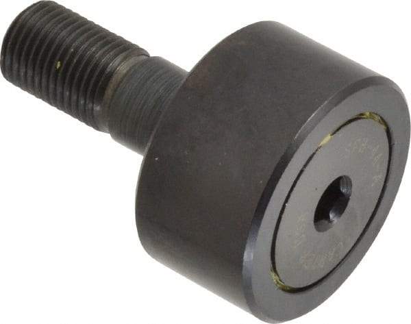 Made in USA - 1-3/8" Roller Diam x 3/4" Width, 1/2" Stud Diam x 1-1/4" Length, Stud Cam Follower - Steel, 5/8" Thread Length, 1/2-20 Thread, 3,144 Lb Dynamic Cap - Top Tool & Supply