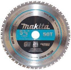 Makita - 5-3/8" Diam, 5/8" Arbor Hole Diam, 50 Tooth Wet & Dry Cut Saw Blade - Carbide-Tipped, General Purpose Action, Standard Round Arbor - Top Tool & Supply