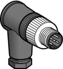 Telemecanique Sensors - 3 Amp, M12 5 Pin Elbowed Male Field Attachable Connector Sensor and Receptacle - 30 VAC, 36 VDC, IP67 Ingress Rating - Top Tool & Supply