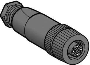 Telemecanique Sensors - 3 Amp, M12 4 Pin Female Straight Field Attachable Connector Sensor and Receptacle - 125 VAC, 150 VDC, IP67 Ingress Rating - Top Tool & Supply