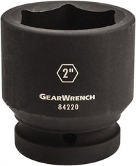 GearWrench - 1" Drive 3-7/8" Standard Impact Socket - 6 Points, 4-1/3" OAL - Top Tool & Supply