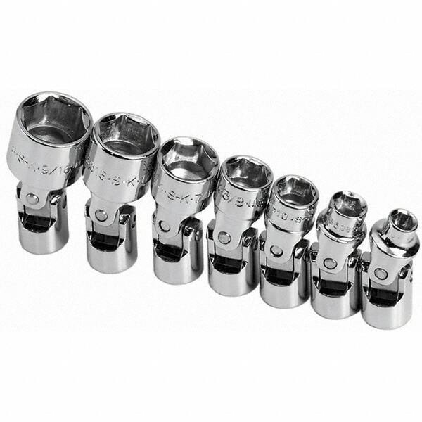 SK - 1/4" Drive Standard Socket Set - 3/16 to 9/16", Inch Measurement Standard - Top Tool & Supply