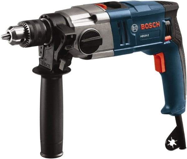 Bosch - 120 Volt 1/2" Keyed Chuck Electric Hammer Drill - 0 to 50,000 BPM, 0 to 1,200 RPM - Top Tool & Supply