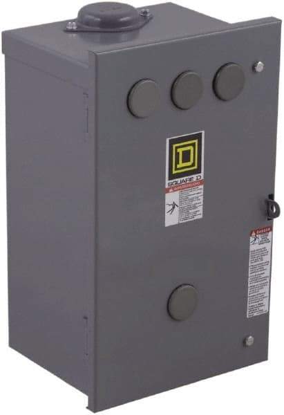 Square D - 3R NEMA Rated, 4 Pole, Electrically Held Lighting Contactor - 20 A (Tungsten), 30 A (Fluorescent), 110 VAC at 50 Hz, 120 VAC at 60 Hz, 4NO Contact Configuration - Top Tool & Supply