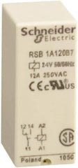 Schneider Electric - 3,000 VA Power Rating, Electromechanical Plug-in General Purpose Relay - 12 Amp at 250 VAC & 12 Amp at 28 VDC, 1CO, 24 VAC - Top Tool & Supply