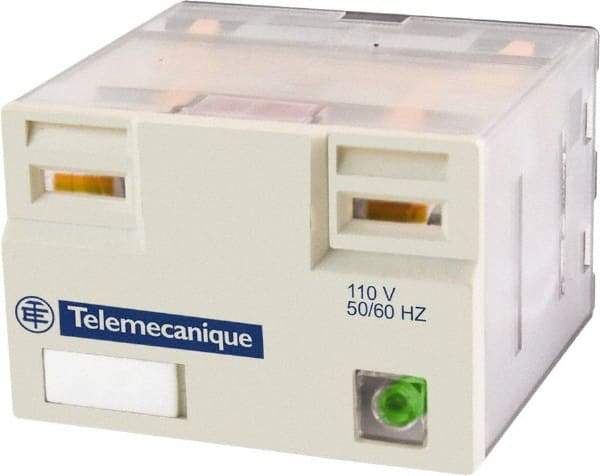 Schneider Electric - 3,750 VA Power Rating, Electromechanical Plug-in General Purpose Relay - 15 Amp at 250 VAC & 28 VDC, 4CO, 24 VDC - Top Tool & Supply