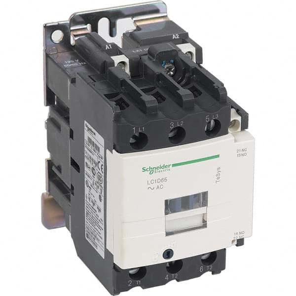 Schneider Electric - 3 Pole, 230 Coil VAC at 50/60 Hz, 65 Amp at 440 VAC and 80 Amp at 440 VAC, Nonreversible IEC Contactor - Exact Industrial Supply