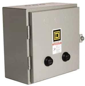 Square D - 110 Coil VAC at 50 Hz, 120 Coil VAC at 60 Hz, 18 Amp, Nonreversible Enclosed Enclosure NEMA Motor Starter - 1 Phase hp: 3 at 200 Volt, 3 at 230 Volt, 5 at 460-575 Volt, 1 Enclosure Rating - Top Tool & Supply