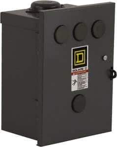 Square D - 3R NEMA Rated, 2 Pole, Electrically Held Lighting Contactor - 30 A (Tungsten), 110 VAC at 50 Hz, 120 VAC at 60 Hz - Top Tool & Supply