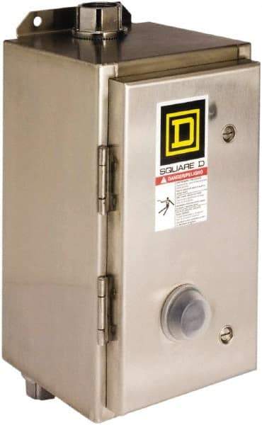 Square D - 440 Coil VAC at 50 Hz, 480 Coil VAC at 60 Hz, 45 Amp, NEMA Size 2, Nonreversible Enclosed Enclosure NEMA Motor Starter - 3 Phase hp: 10 at 200 VAC, 15 at 230 VAC, 25 at 460 VAC, 25 at 575 VAC, 4x Enclosure Rating - Top Tool & Supply