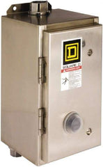 Square D - 220 Coil VAC at 50 Hz, 240 Coil VAC at 60 Hz, 45 Amp, NEMA Size 2, Nonreversible Enclosed Enclosure NEMA Motor Starter - 3 Phase hp: 10 at 200 VAC, 15 at 230 VAC, 25 at 460 VAC, 25 at 575 VAC, 4x Enclosure Rating - Top Tool & Supply