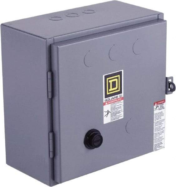 Square D - 220 Coil VAC at 50 Hz, 240 Coil VAC at 60 Hz, 27 Amp, NEMA Size 1, Reversible Enclosed Enclosure NEMA Motor Starter - 7-1/2 hp at 1 Phase, 1 Enclosure Rating - Top Tool & Supply