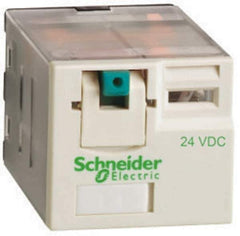 Schneider Electric - 3,750 VA Power Rating, Electromechanical Plug-in General Purpose Relay - 15 Amp at 250 VAC & 28 VDC, 4CO, 24 VDC - Top Tool & Supply