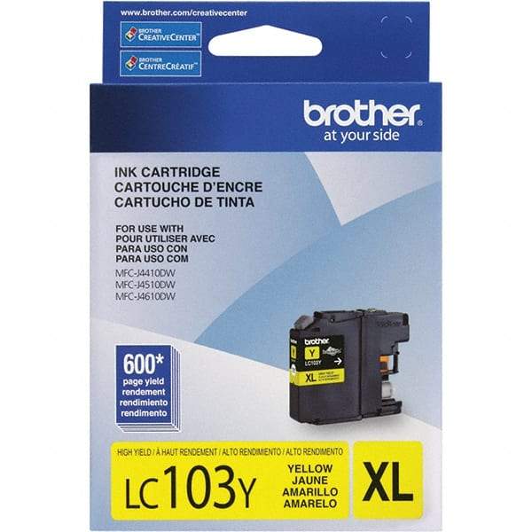 Brother - Yellow Ink Cartridge - Use with Brother DCP-J152W, MFC-J245, J285DW, J4310DW, J4410DW, J450DW, J4510DW, J4610DW, J470DW, J4710DW, J475DW, J650DW, J6520DW, J6720DW, J6920DW, J870DW, J875DW - Top Tool & Supply