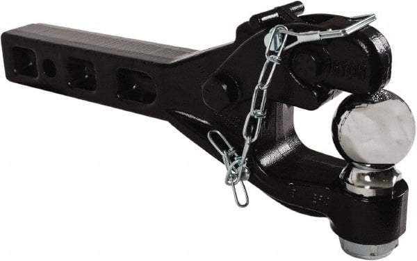 Buyers Products - 12,000 Lb Capacity, 15.52" Long, 2" Shank, Pintle Hook Hitch Drawbar with Ball - Vehicle Class Unrated, 9/16" Ball Hole Diam, 2" Ball Diam - Top Tool & Supply