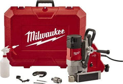 Milwaukee Tool - 1-5/8" Chuck, 5.125" Travel, Portable Electromagnetic Drill Press - 470-730 RPM, 13 Amps, 2.3 hp, 1750 Watts - Top Tool & Supply