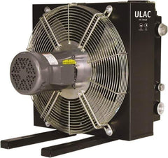 Parker - 1" SAE O-Ring Boss, 1 Fan Mount, Liquid-To-Air Aluminum Brazed Process Equipment Heat Exchanger - Oil Cooler, Ethylene Glycol/Water Mixture Cooler, 24" High x 22.8" Wide x 22.2" Deep, 1,560 BTU/Hr, 250°F Max - Top Tool & Supply