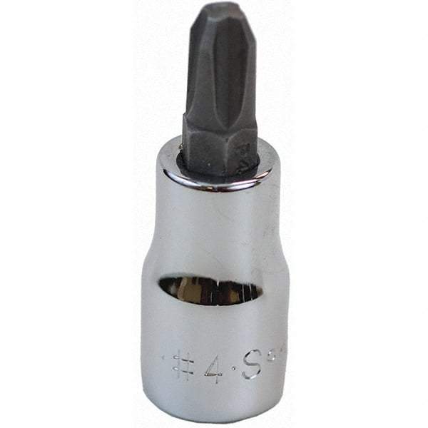 SK - Screwdriver & Drag Link Sockets - 3/8"DR #4 CHRM PHILLIPS SCRDRVR SCKT BIT - Top Tool & Supply