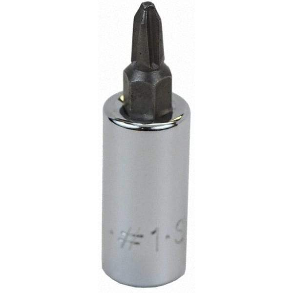 SK - Screwdriver & Drag Link Sockets - 3/8"DR #1 CHRM PHILLIPS SCRDRVR SCKT BIT - Top Tool & Supply