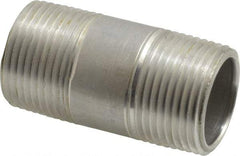 Merit Brass - 3/4" Pipe, 2" Long, Aluminum Pipe Nipple - Grade 6061, Threaded - Top Tool & Supply