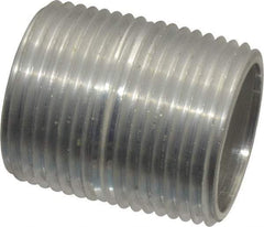 Merit Brass - 1" Pipe, 1-1/2" Long, Aluminum Pipe Nipple - Grade 6061, Threaded - Top Tool & Supply