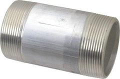 Merit Brass - 2" Pipe, 4" Long, Aluminum Pipe Nipple - Grade 6061, Threaded - Top Tool & Supply