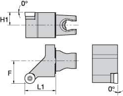 Kennametal - Left Hand Cut, Size KM25, RC.. 10T3M0 Insert Compatiblity, External Modular Turning & Profiling Cutting Unit Head - 22mm Ctr to Cutting Edge, 30mm Head Length, Through Coolant, Series Screw-On - Top Tool & Supply