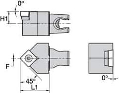 Kennametal - Neutral Cut, Size KM25, SC.. 120408 Insert Compatiblity, External Modular Turning & Profiling Cutting Unit Head - 30mm Head Length, Through Coolant, Series Screw-On - Top Tool & Supply