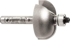 Amana Tool - 1-1/8" Cut Diam, 9/16" Length of Cut, 2 Flute Cove Edge Profile Router Bit - Carbide-Tipped, 1/4" Shank Diam, 2" OAL, Uncoated - Top Tool & Supply