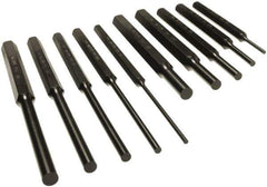 Mayhew - 10 Piece, 1/8 to 3/8", Pin Punch Set - Alloy Steel, Comes in Vinyl Pouch - Top Tool & Supply