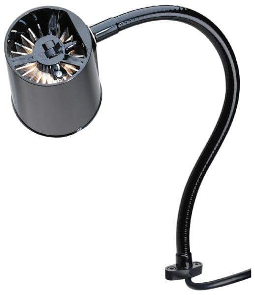 Made in USA - 24 Inch, Gooseneck, Direct Mounted, Incandescent, Black, General Purpose Task Light - 100 Watt, 120 Volt, Nonmagnifying - Top Tool & Supply