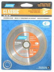 Norton - 4-1/2" Diam, 5/8 & 7/8" Arbor Hole Diam, Wet & Dry Cut Saw Blade - Diamond-Tipped, Standard Round Arbor - Top Tool & Supply