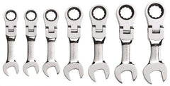 GearWrench - 7 Piece, 3/8" to 3/4", Ratcheting Combination Wrench Set - Inch Measurement Standard, Chrome Finish, Comes in Plastic Case - Top Tool & Supply