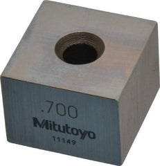 Mitutoyo - 0.7" Square Steel Gage Block - Accuracy Grade 0, Includes Certificate of Inspection - Top Tool & Supply