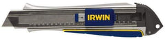 Irwin - Snap Utility Knife - 9mm Blade, Blue & Yellow Handle, 3 Blades Included - Top Tool & Supply