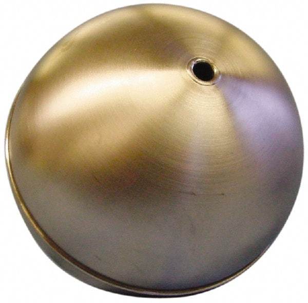 Made in USA - 2-1/2" Diam, Spherical, Internal Connection, Metal Float - 1/4-20 Thread, Stainless Steel, 500 Max psi, 26 Gauge - Top Tool & Supply