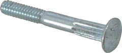 Value Collection - 1/4-20 UNC 2" Length Under Head, Ribbed Neck, Carriage Bolt - Grade 5 Steel, Zinc-Plated Clear Chromate Finish - Top Tool & Supply