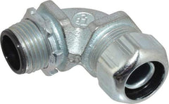 Thomas & Betts - 3/8" Trade, Steel Threaded Angled Liquidtight Conduit Connector - Insulated - Top Tool & Supply